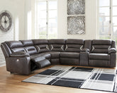 Floridian Furniture - Ashley Furniture - Kincord Sectional - 5-Piece Power Reclining Sectional / Midnight - 13104S6
