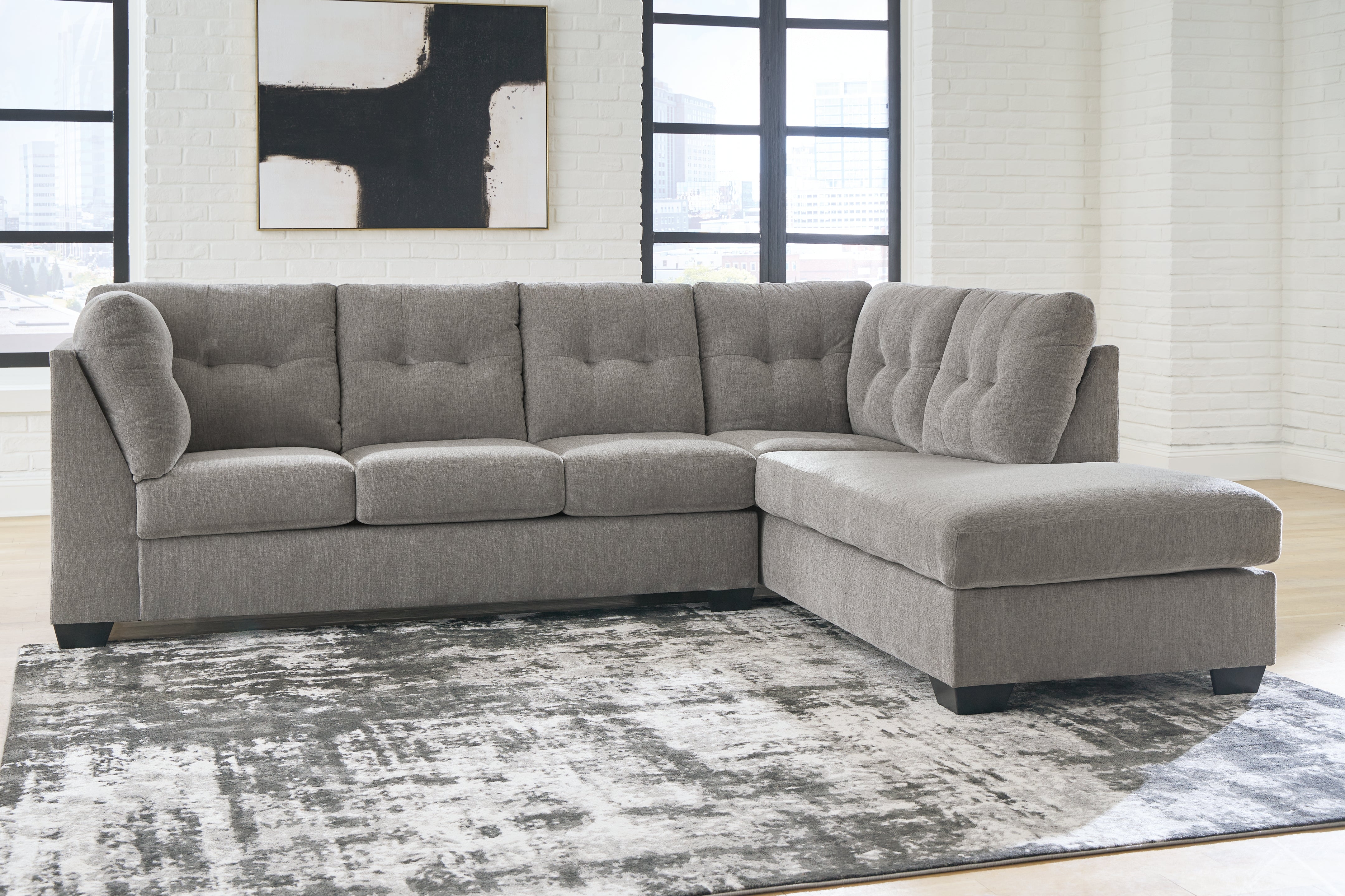 Floridian Furniture - Ashley Furniture - Lanelly Sectional - LAF 2-Piece Sectional with Chaise / Alloy - 17504S1
