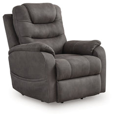 Floridian Furniture - Ashley Furniture - Snowfield Living Room - Power Lift Recliner / Gunmetal - 1760912
