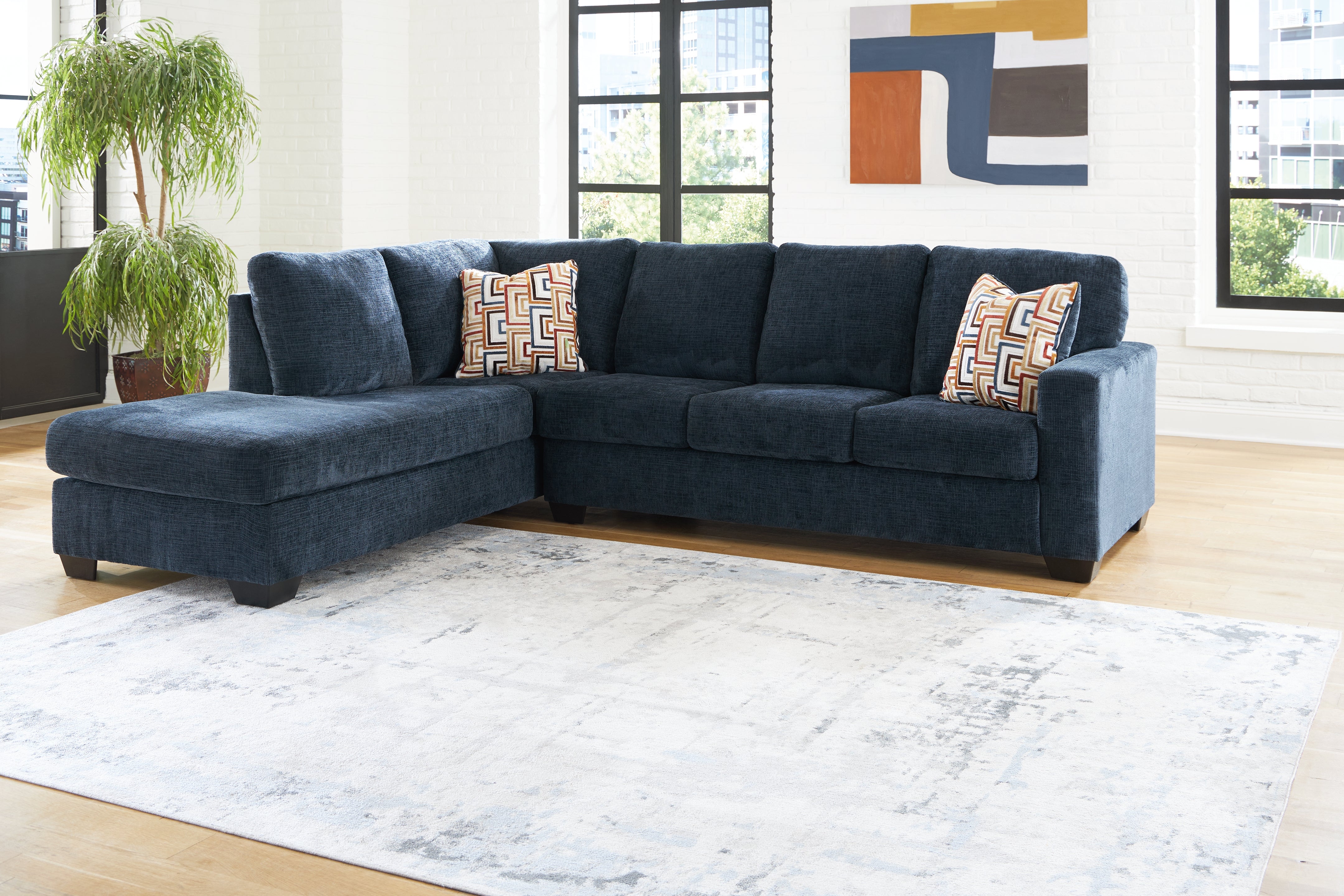 Floridian Furniture - Ashley Furniture - Aviemore Sectional - LAF 2-Piece Sectional with Chaise / Stone - 24305S2
