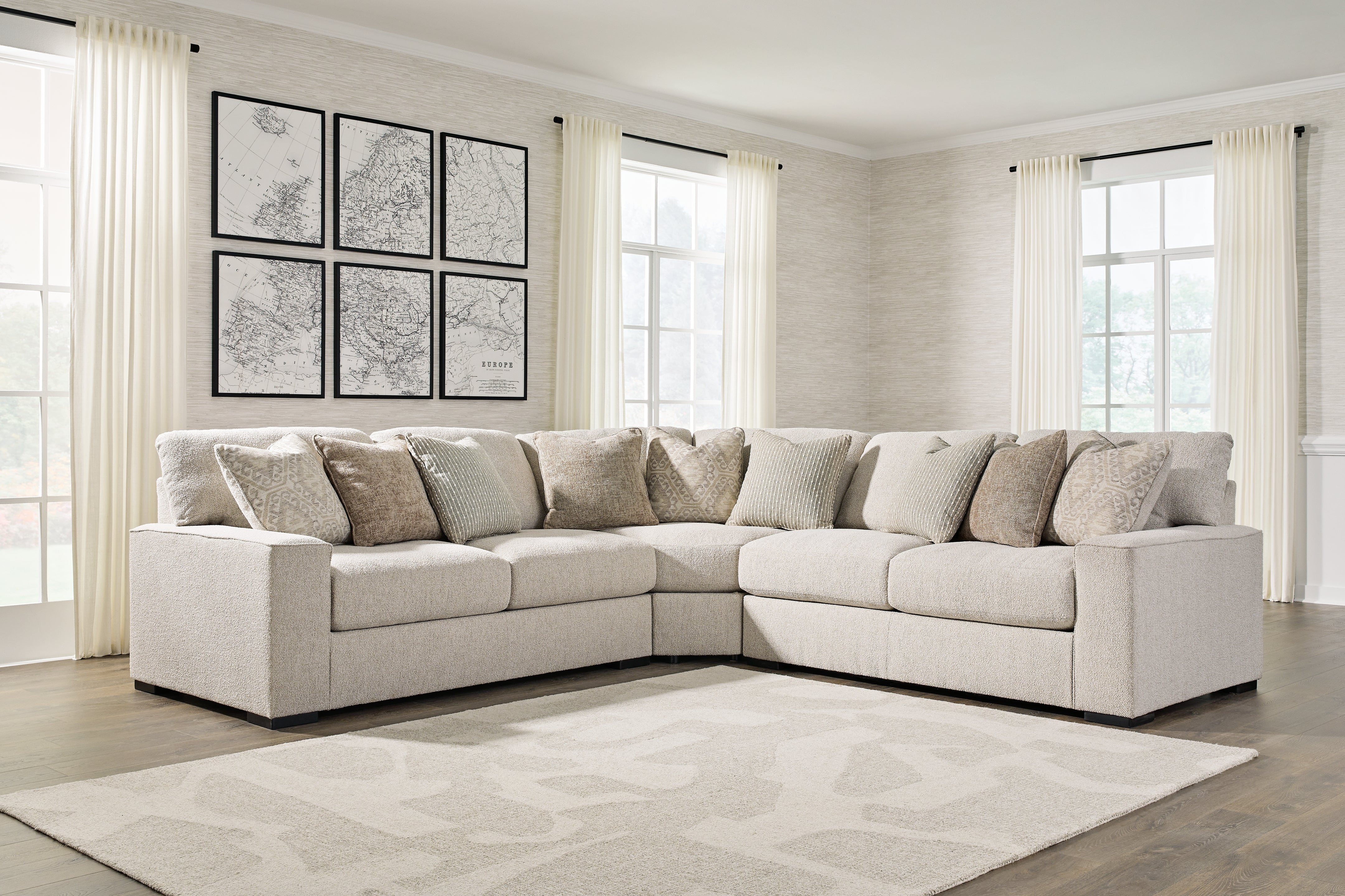 Floridian Furniture - Ashley Furniture - Ballyton Sectional - RAF 5-Piece Sectional / Sand - 25102S3