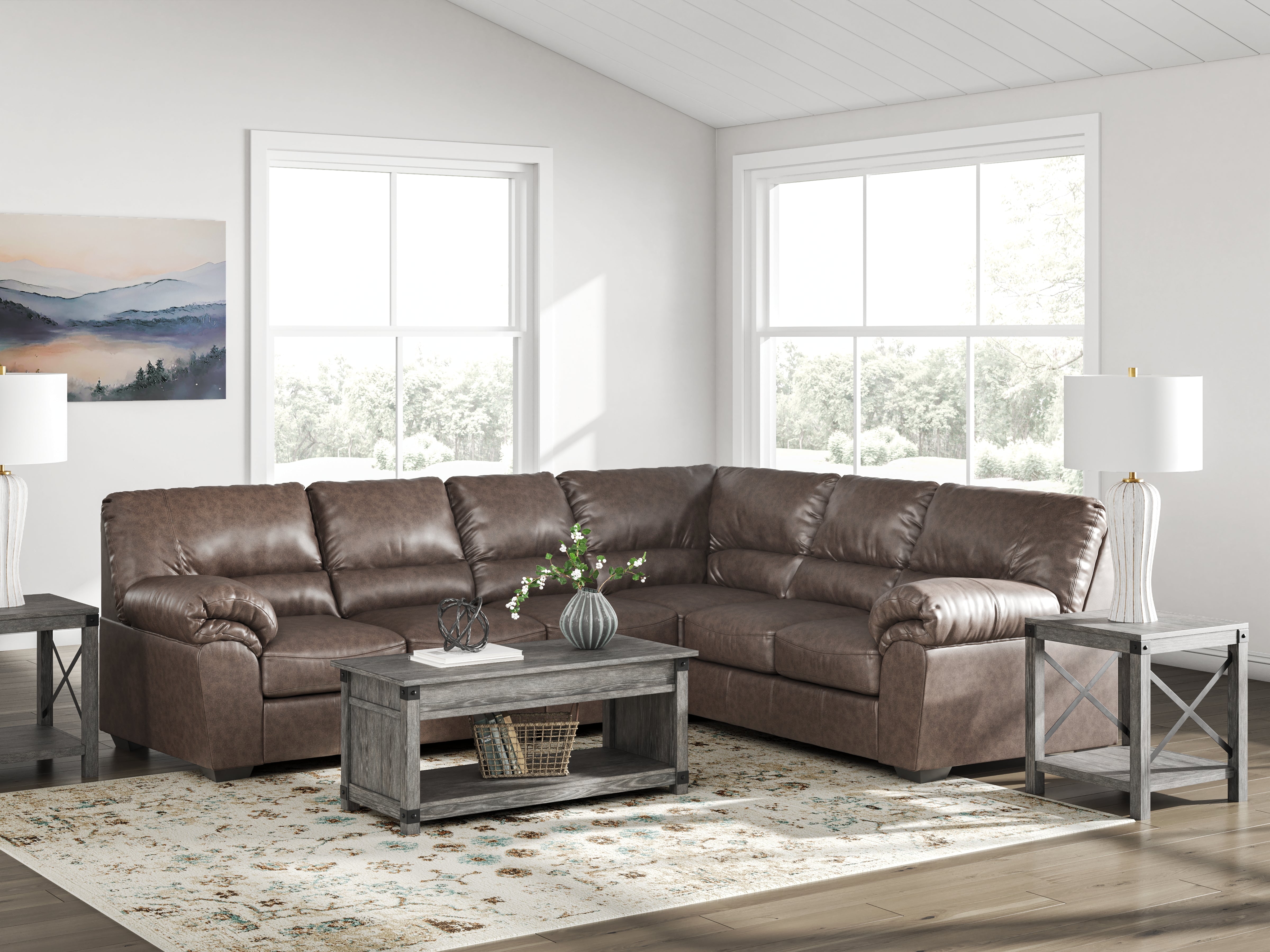 Floridian Furniture - Ashley Furniture - WillowBend Sectional - LAF 3-Piece Sectional / Umber - PC27705S4