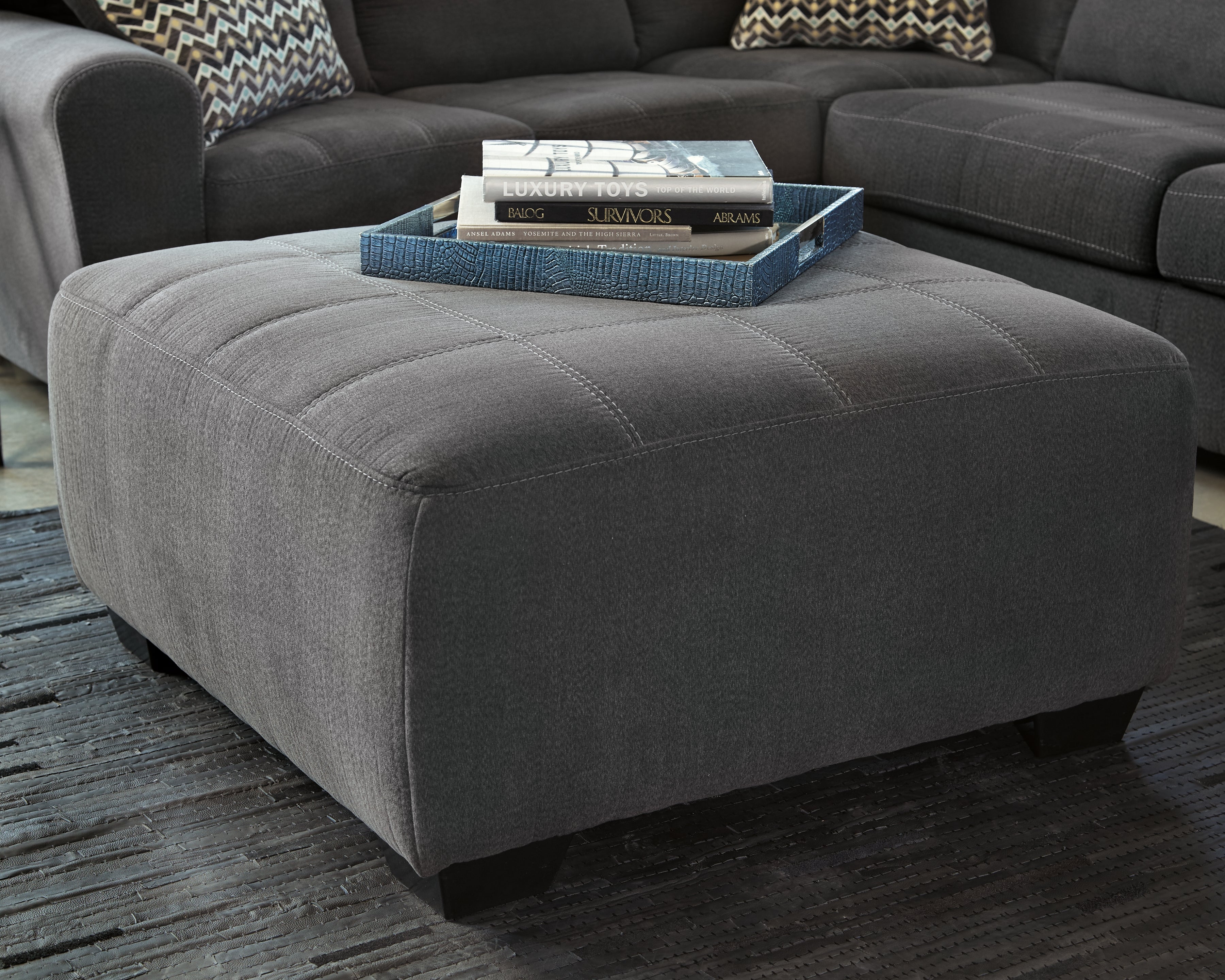Floridian Furniture - Ashley Furniture - Ambee Living Room - Oversized Accent Ottoman / Slate - 2862008