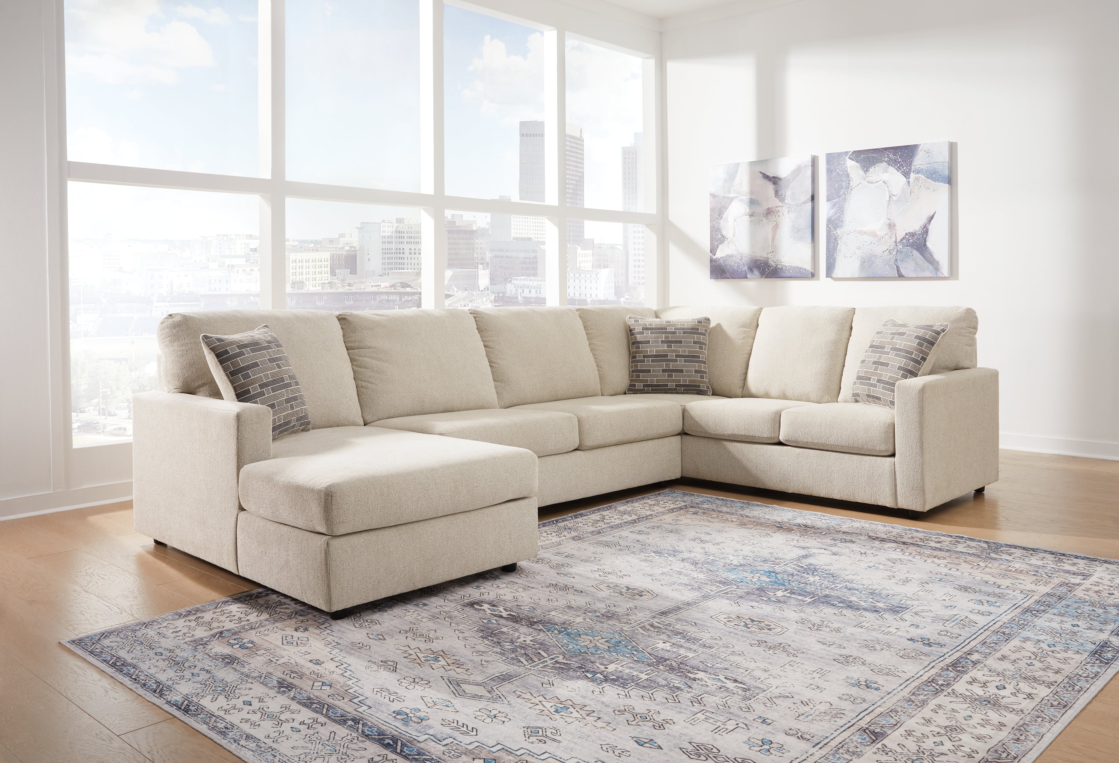 Floridian Furniture - Ashley Furniture - Edenfield Sectional - RAF 3-Piece Sectional with Chaise / Charcoal - 29003S1