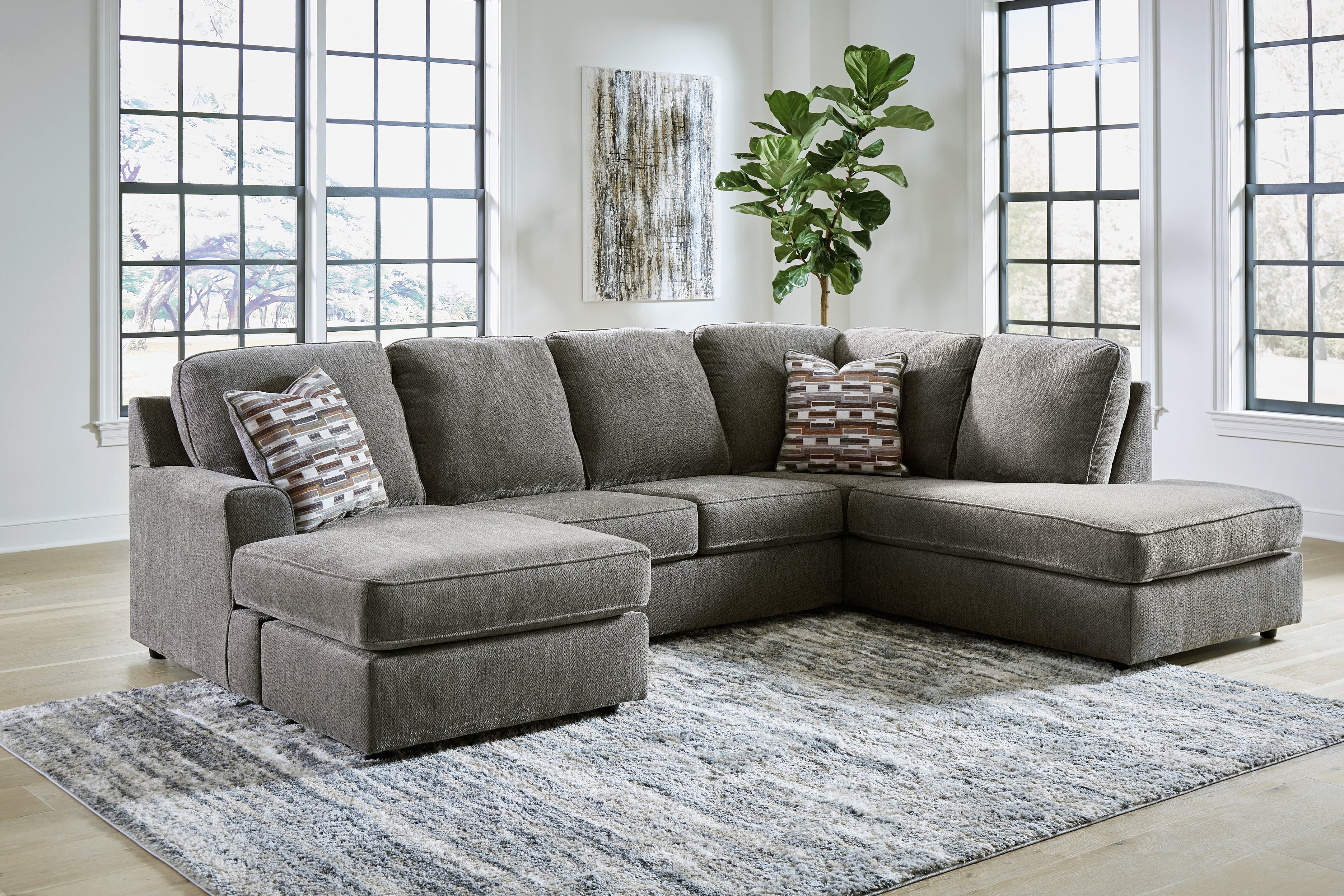 Floridian Furniture - Ashley Furniture - O'Phannon Sectional - RAF 2-Piece Sectional with Chaise / Putty - 29402S2