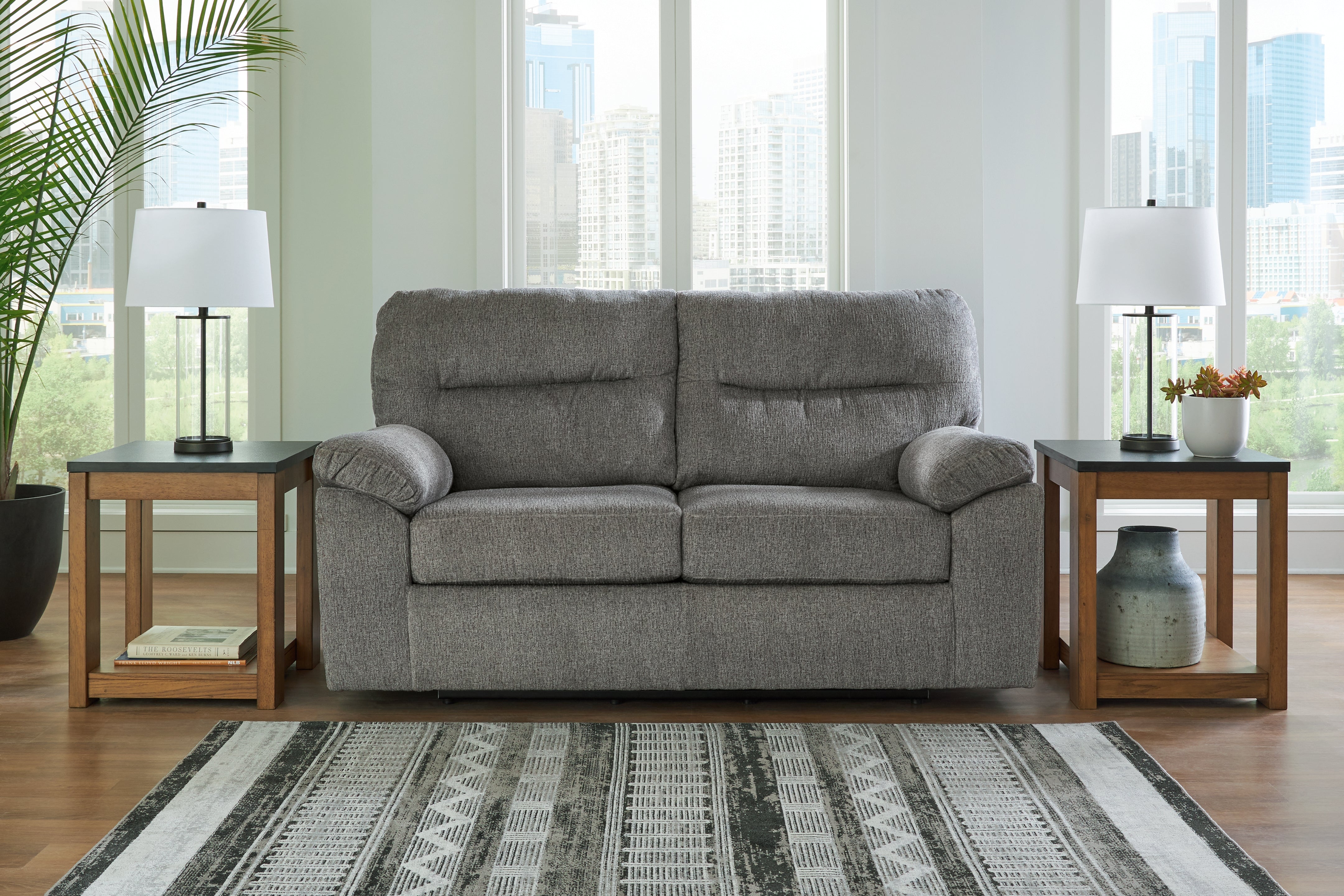 Floridian Furniture - Ashley Furniture - Bindura Living Room - Glider Loveseat / Mineral - 3030578