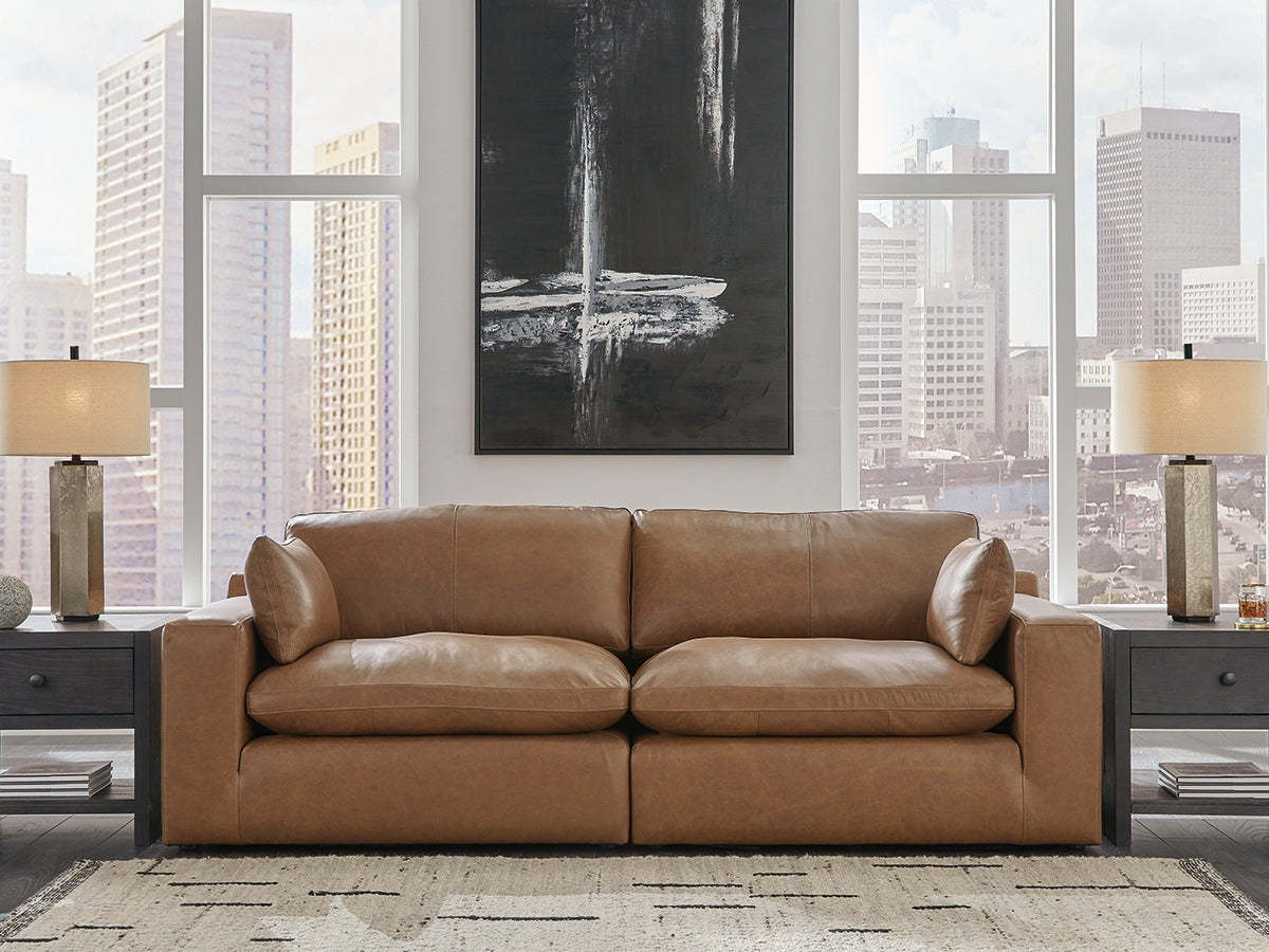 Floridian Furniture - Ashley Furniture - Emilia Sectional - RAF 4-Piece Sectional / Caramel - 30901S3
