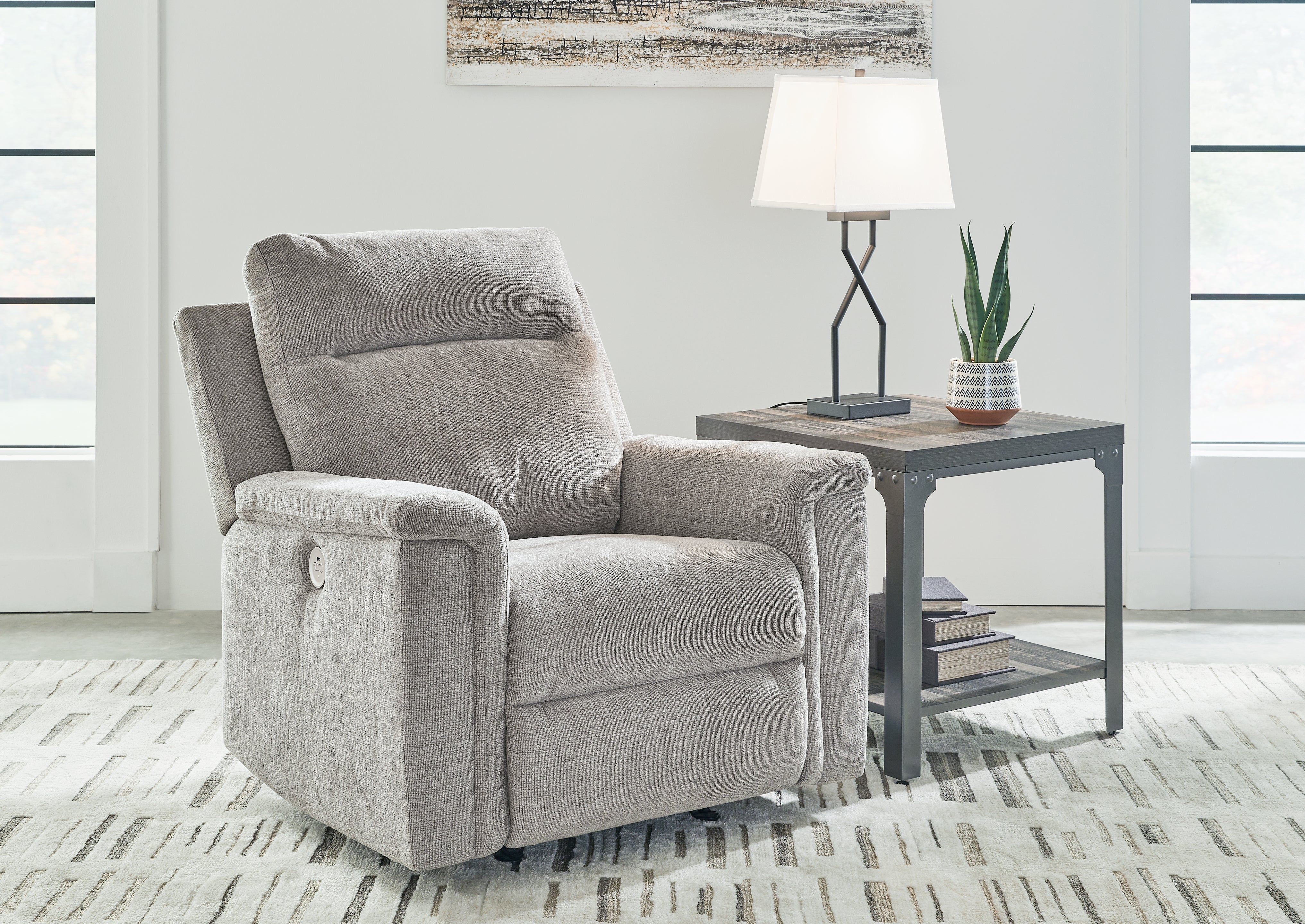 Floridian Furniture - Ashley Furniture - Barnsana Living Room - Power Rocker Recliner / Gravel - 3320298