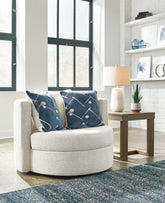 Floridian Furniture - Ashley Furniture - Padova Living Room - Swivel Accent Chair / Ivory - 3370644