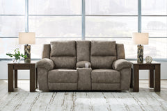 Floridian Furniture - Ashley Furniture - Laresview Living Room - DBL Rec Loveseat w/Console / Fossil - 3720394