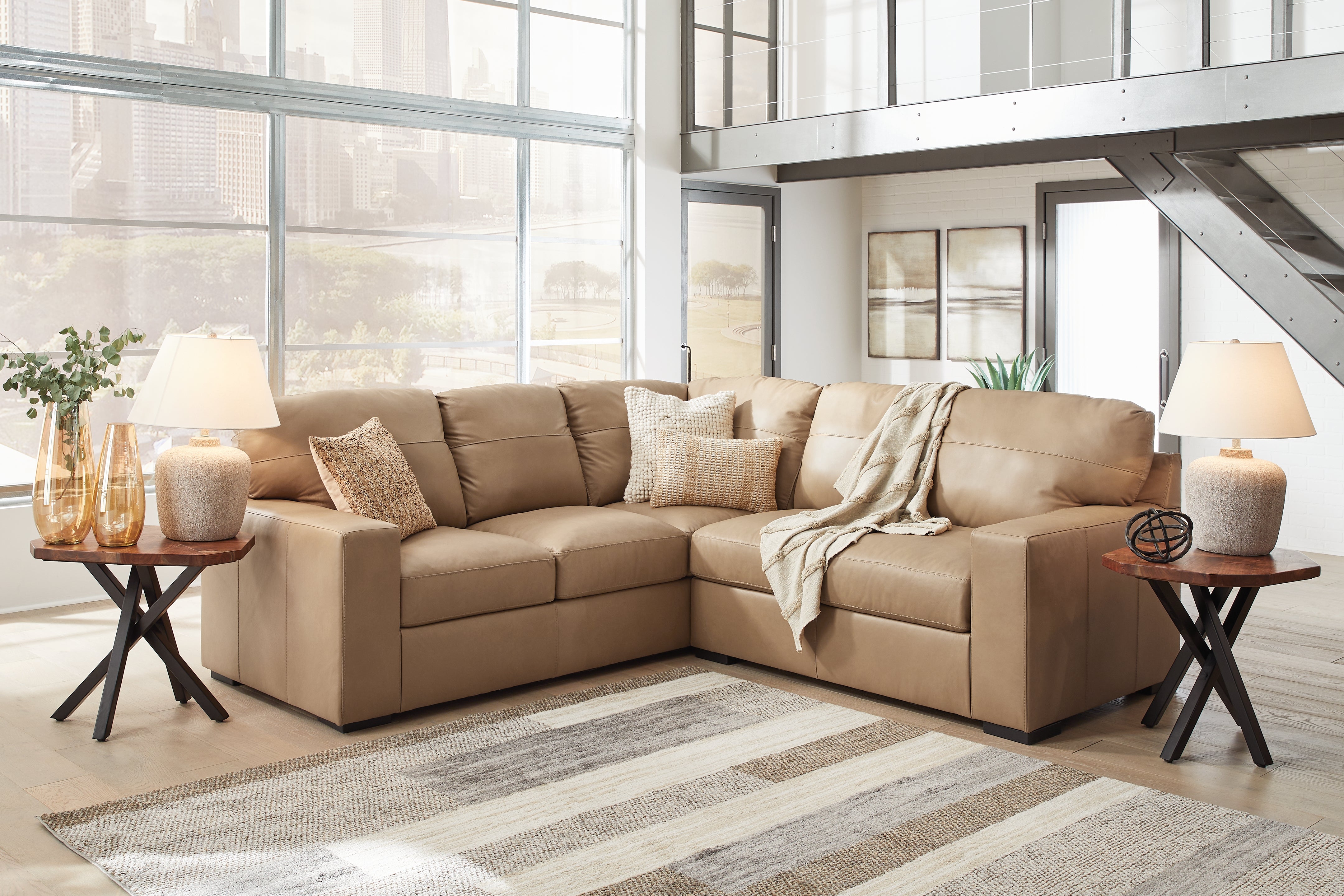 Floridian Furniture - Ashley Furniture - Bandon Sectional - RAF 4-Piece Sectional / Toffee - 38006S6