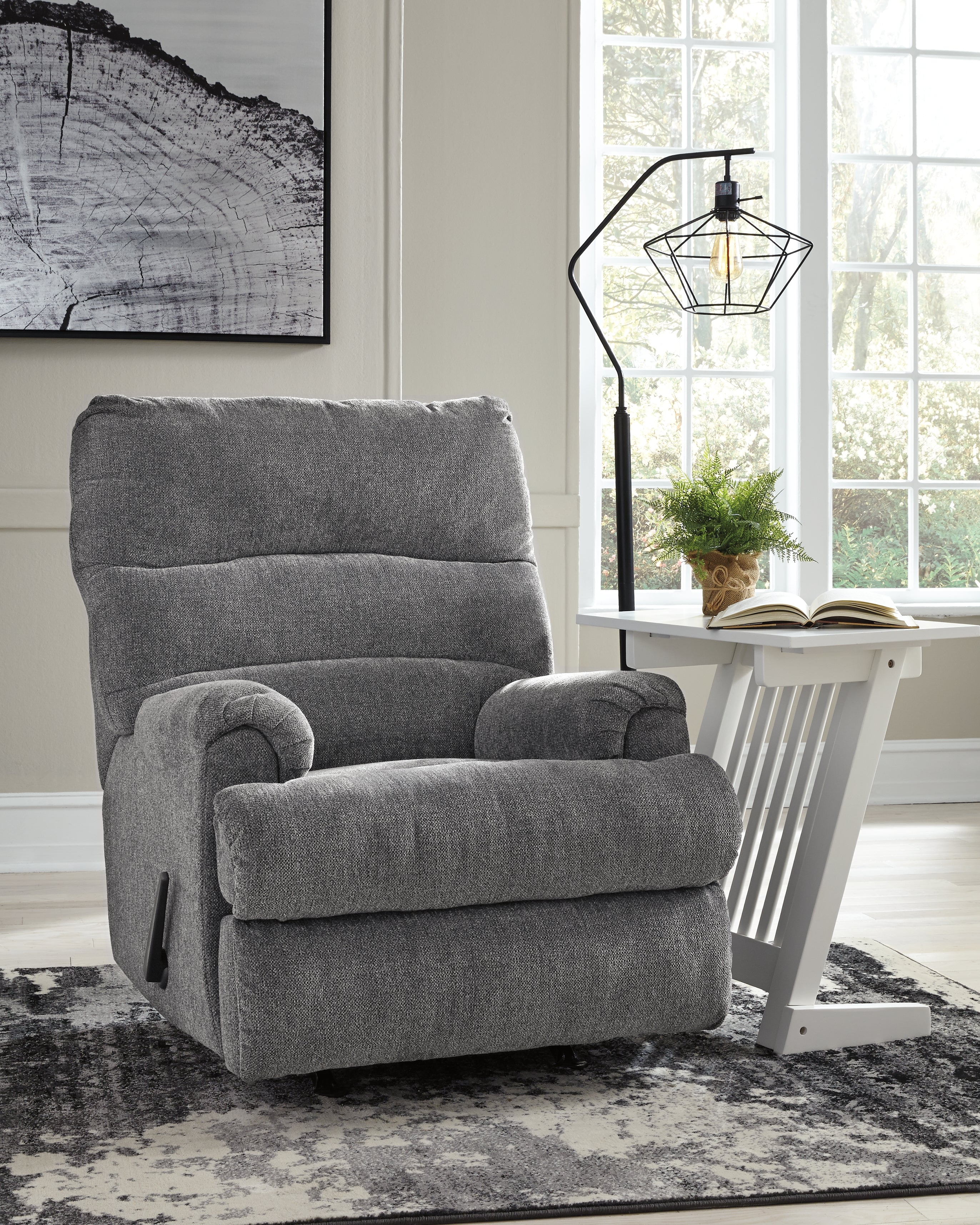 Floridian Furniture - Ashley Furniture - Man Fort Living Room - Rocker Recliner / Graphite - 4660525