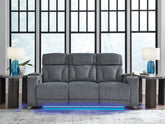 Floridian Furniture - Ashley Furniture - Studio Cave Living Room - PWR Recliner/ADJ Headrest / Steel - PC4980213