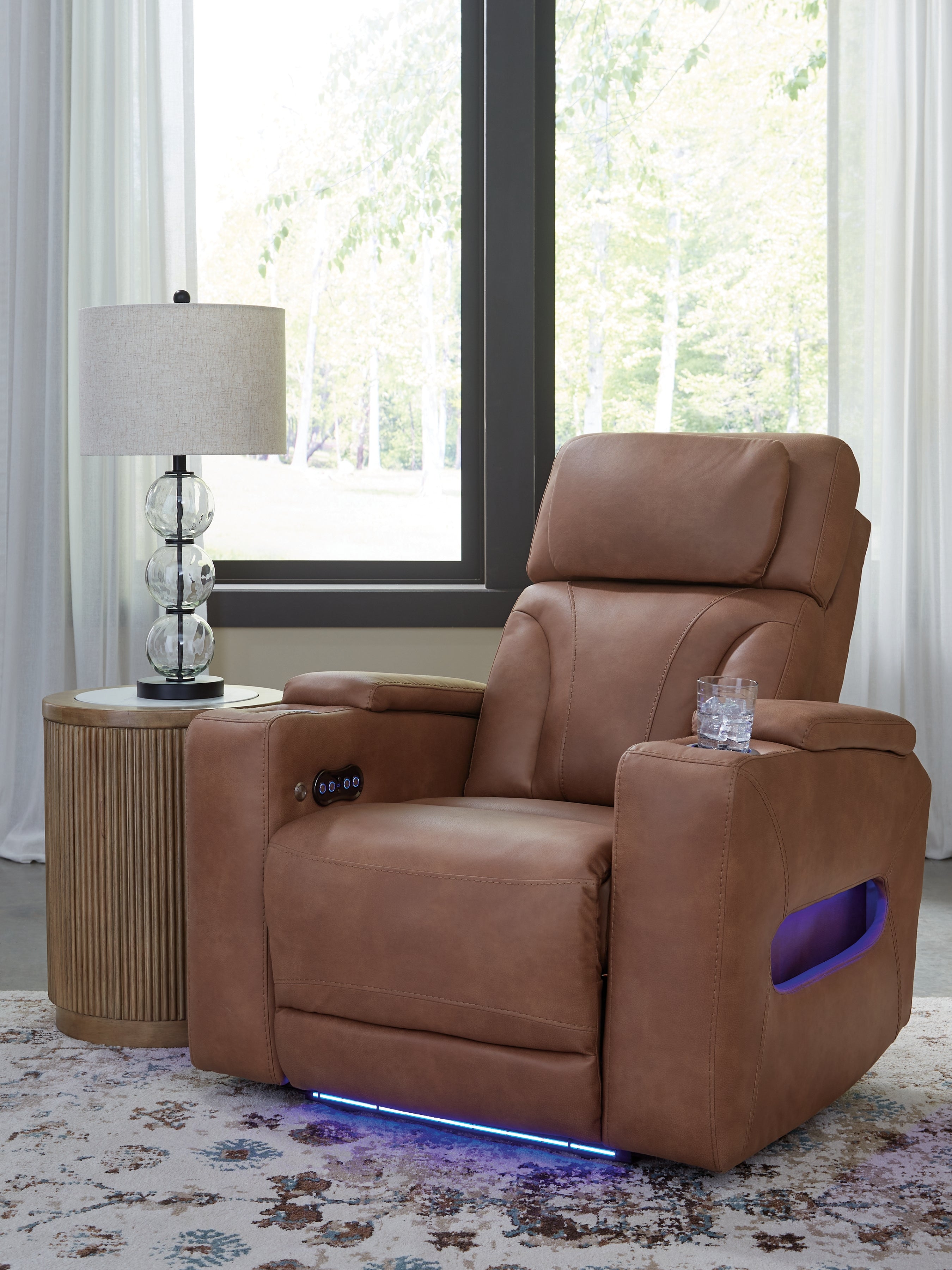 Floridian Furniture - Ashley Furniture - Clean-Slate Living Room - PWR Recliner/ADJ Headrest / Caramel - PC5010113
