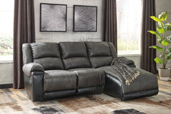 Floridian Furniture - Ashley Furniture - Nantahala Sectional - 3-Piece Reclining Sectional with Chaise / Slate - 50301S9