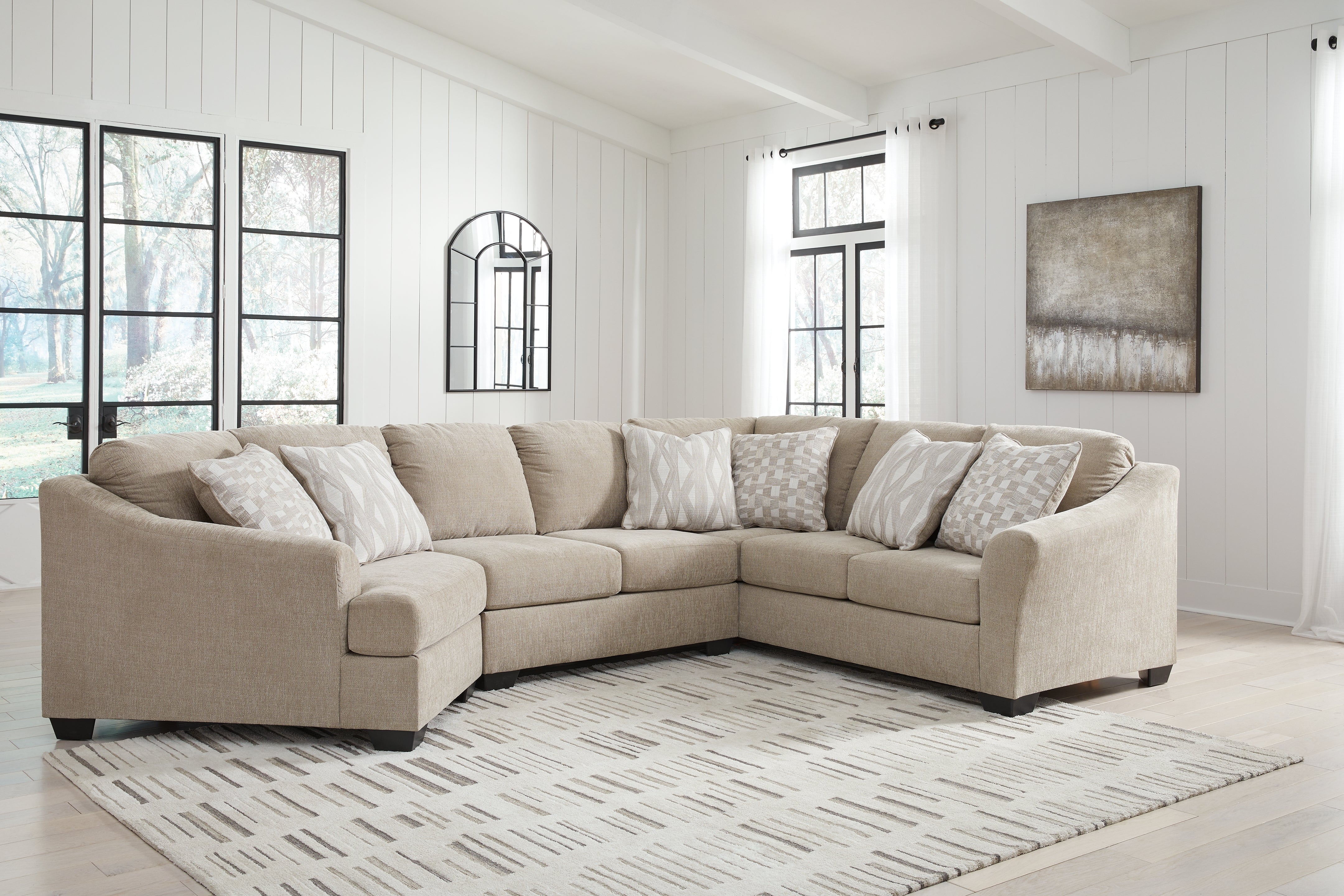 Floridian Furniture - Ashley Furniture - Brogan Bay Sectional - LAF 3-Piece Sectional with Cuddler / Cork - 52705S1