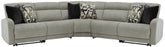 Floridian Furniture - Ashley Furniture - Colleyville Sectional - 7-Piece Power Reclining Sectional with Chaise / Stone - 54405S32