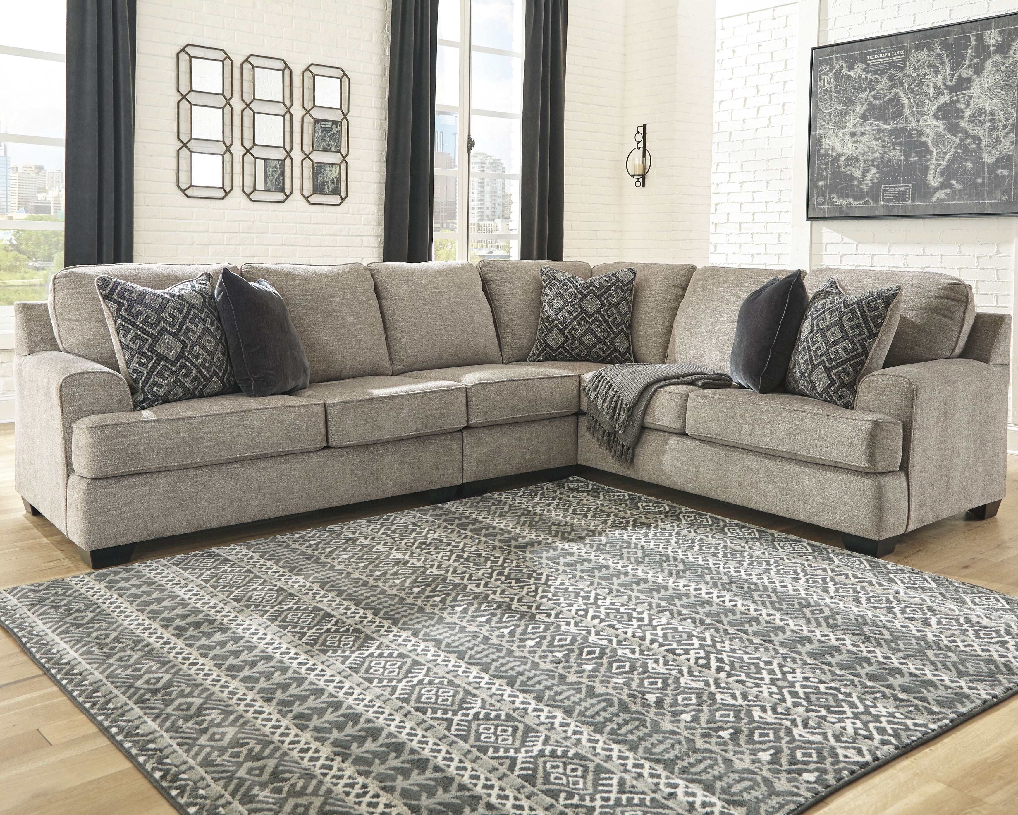 Floridian Furniture - Ashley Furniture - Bovarian Sectional - LAF 4-Piece Sectional / Stone - 56103S6