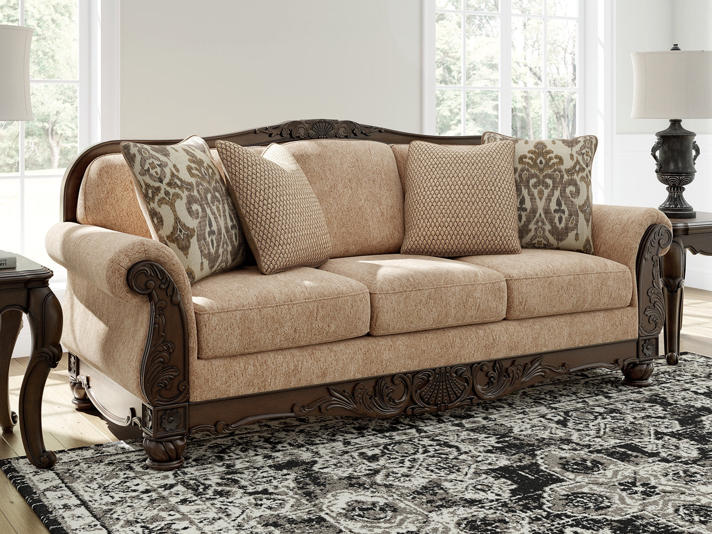 Floridian Furniture - Ashley Furniture - Chelsworth Living Room - RAF Corner Chaise / Golden - PC5790516