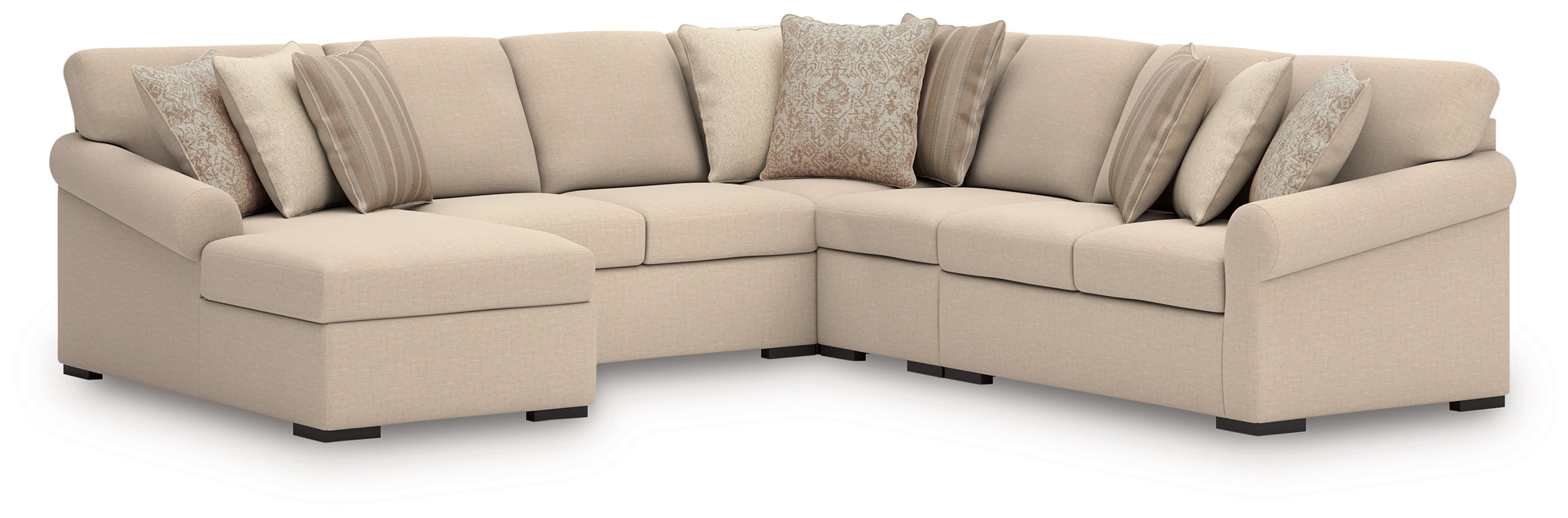 Floridian Furniture - Ashley Furniture - LadyMae Sectional - RAF 2-Piece Sectional with Chaise / Twill - 59404S6