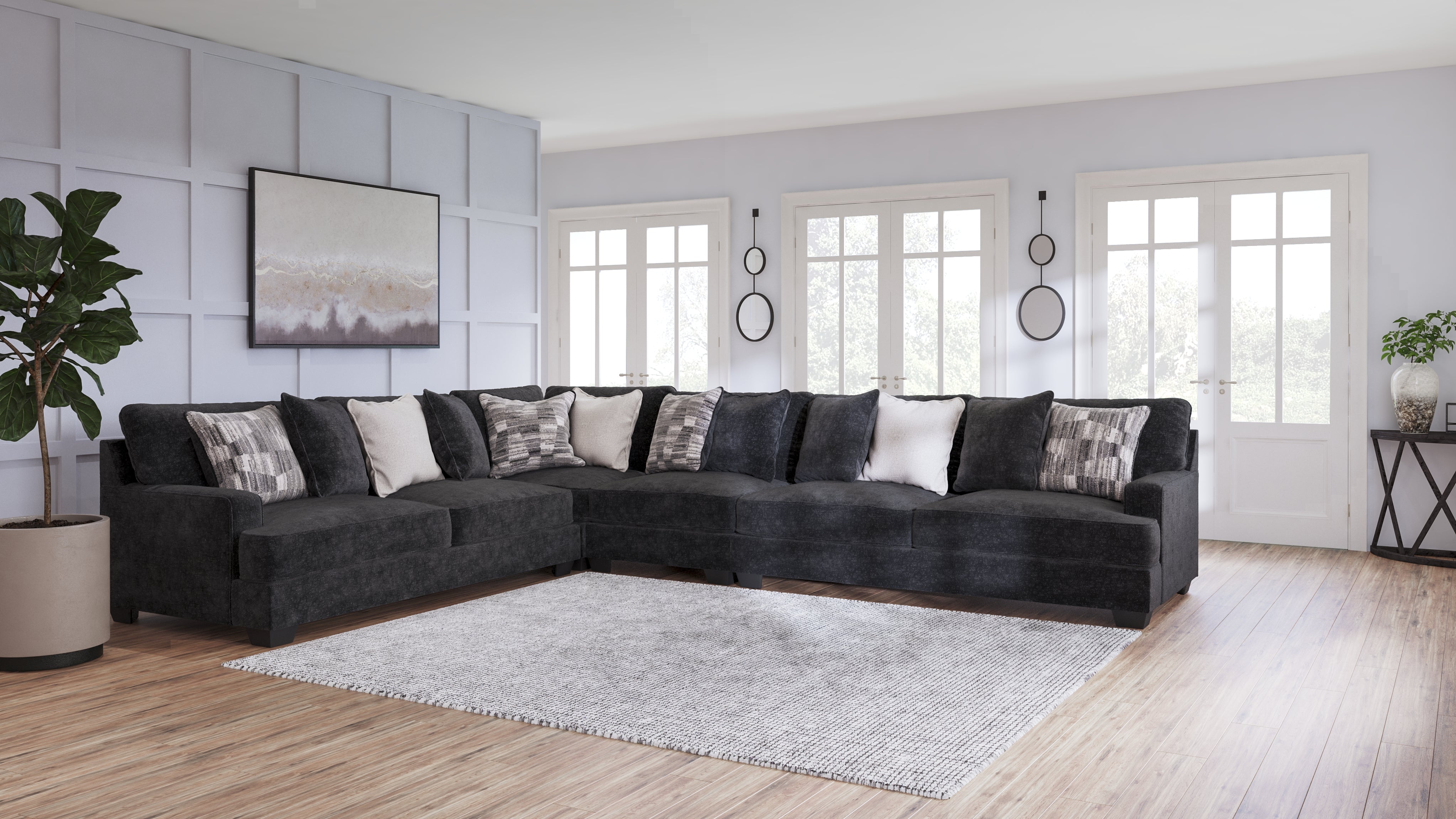 Floridian Furniture - Ashley Furniture - Lavernett Sectional - LAF 3-Piece Sectional / Charcoal - 59603S1