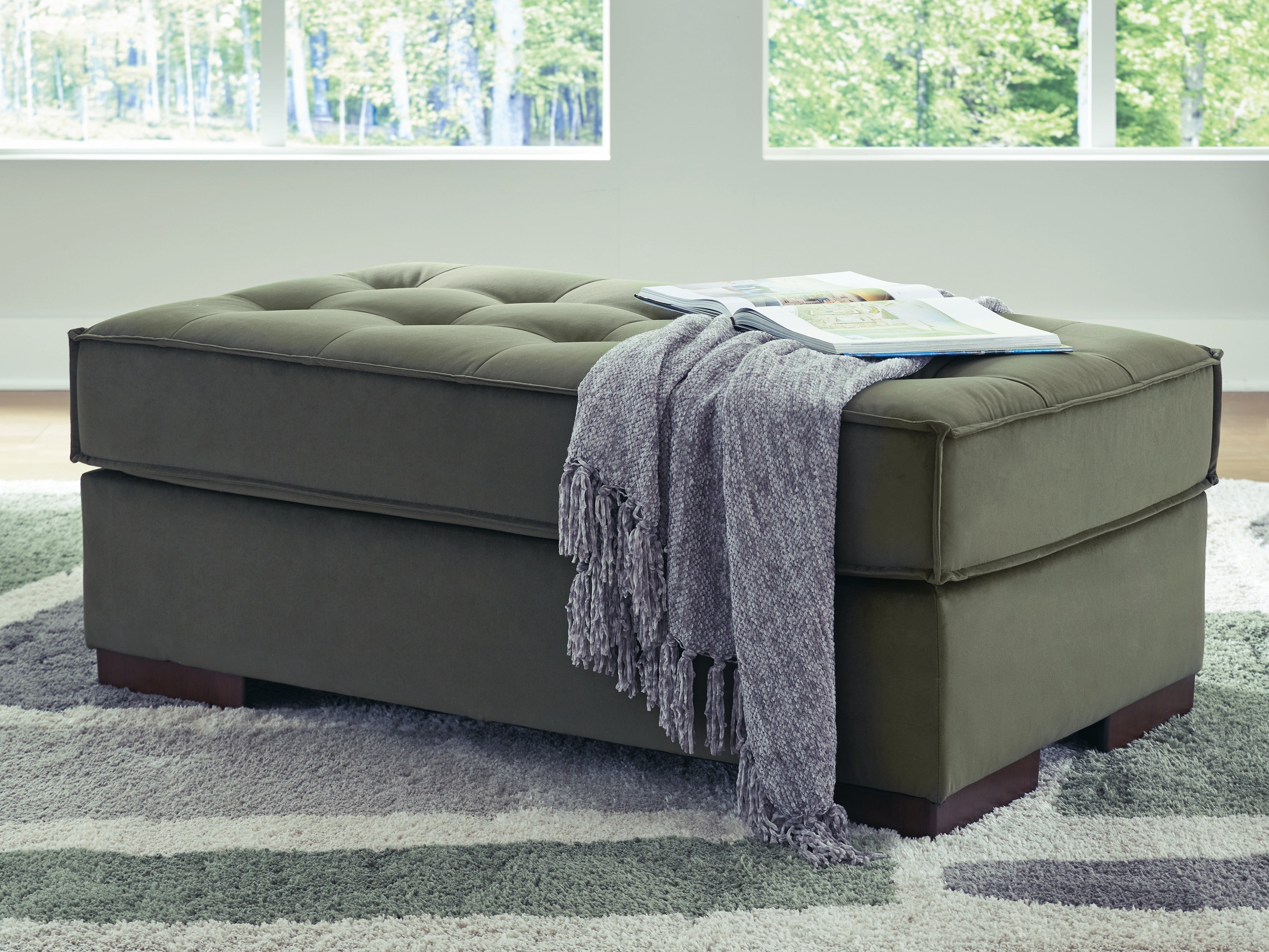 Floridian Furniture - Ashley Furniture - Caspian-Town Living Room - Oversized Accent Ottoman / Olive - PC6170208