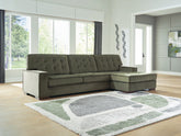 Floridian Furniture - Ashley Furniture - Caspian-Town Sectional - LAF 2-Piece Sectional with Chaise / Olive - PC61702S2
