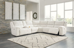Floridian Furniture - Ashley Furniture - Keensburg Sectional - RAF Reclining Power Loveseat / Linen - 6180775