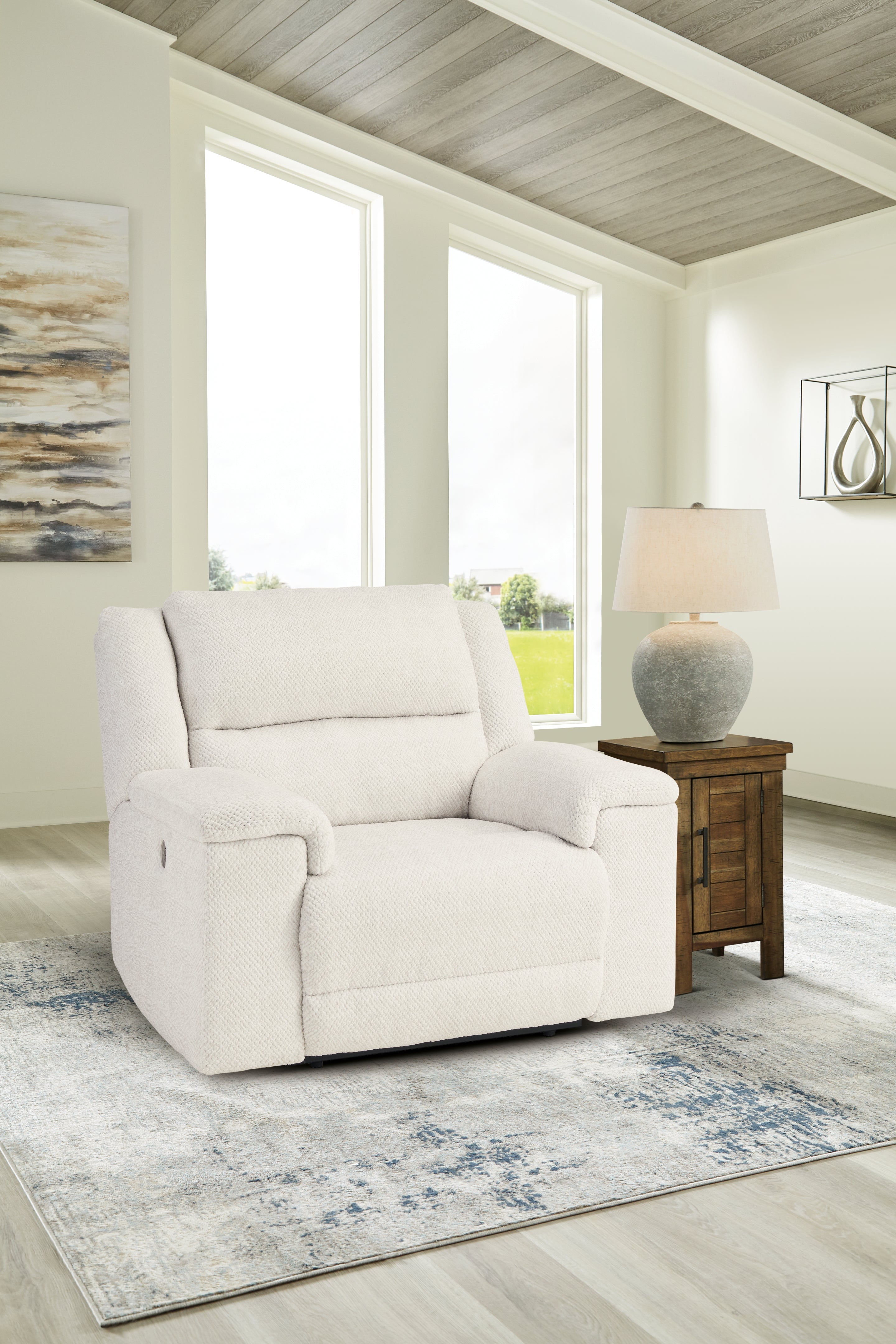 Floridian Furniture - Ashley Furniture - Keensburg Living Room - Wide Seat Power Recliner / Linen - 6180782