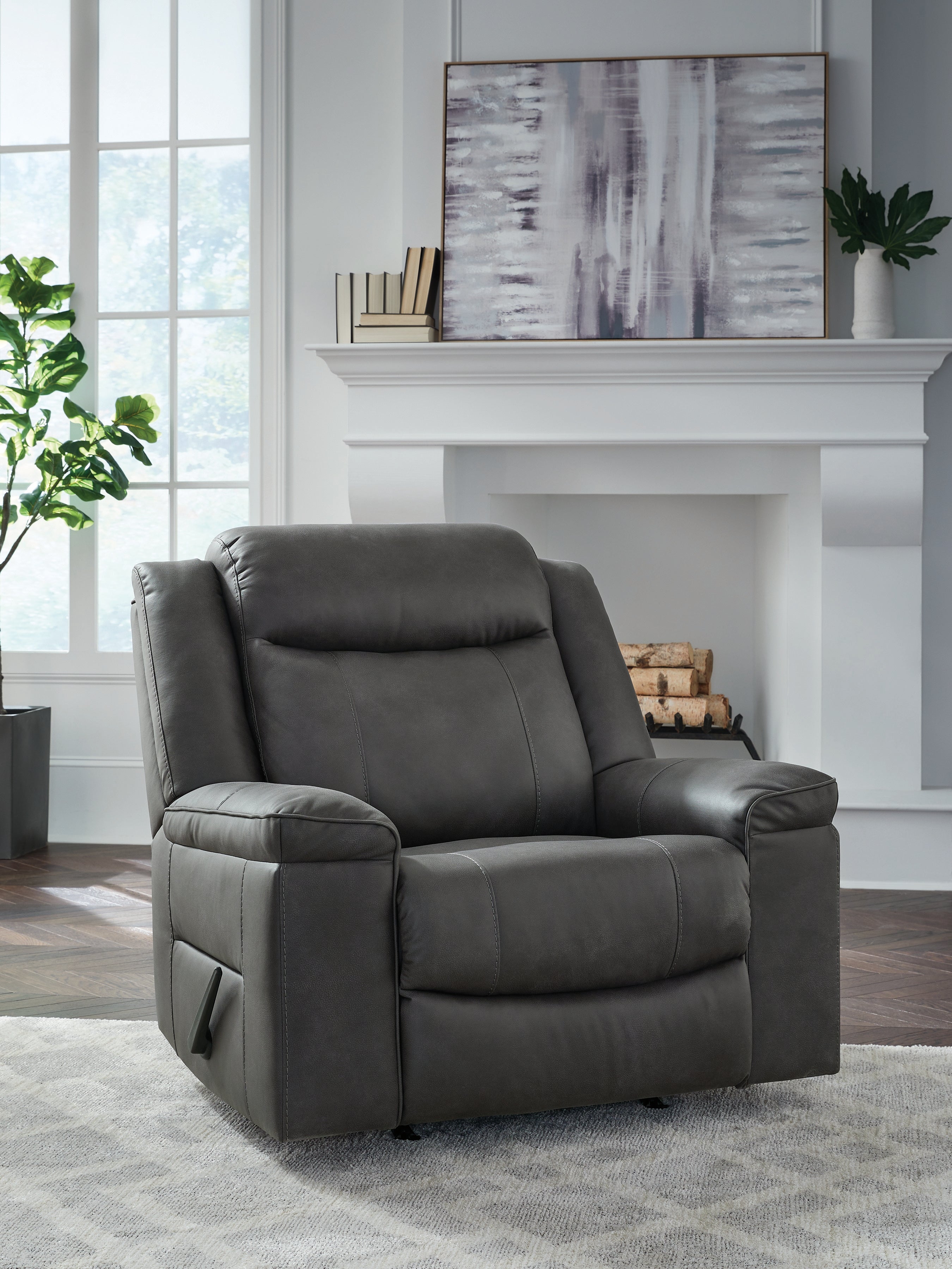 Floridian Furniture - Ashley Furniture - Status Check Living Room - Rocker Recliner / Shadow - PC6530725