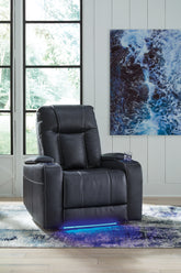 Floridian Furniture - Ashley Furniture - Feazada Living Room - PWR Recliner/ADJ Headrest / Shadow - 6620513