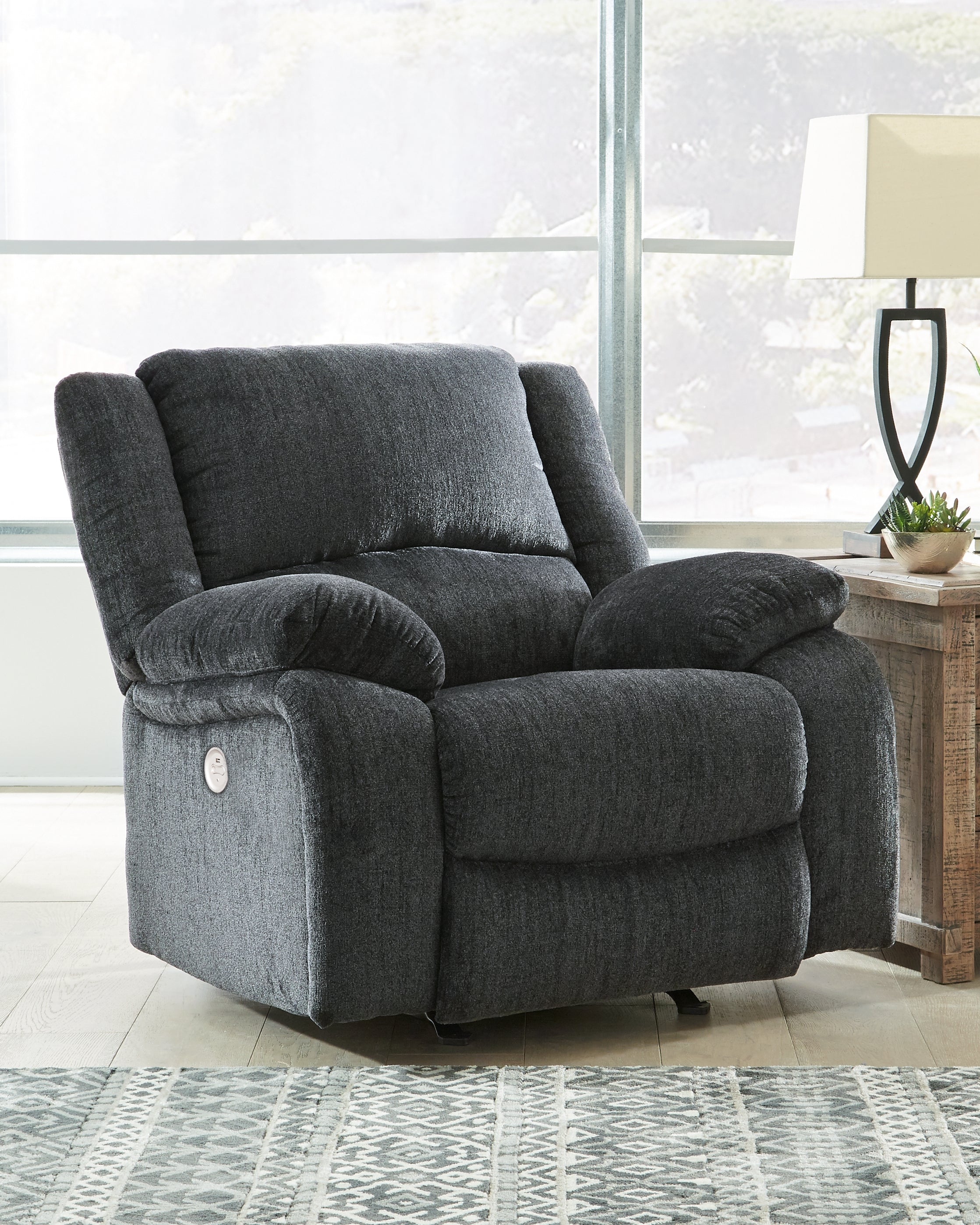 Floridian Furniture - Ashley Furniture - Draycoll Living Room - Power Rocker Recliner / Slate - 7650498