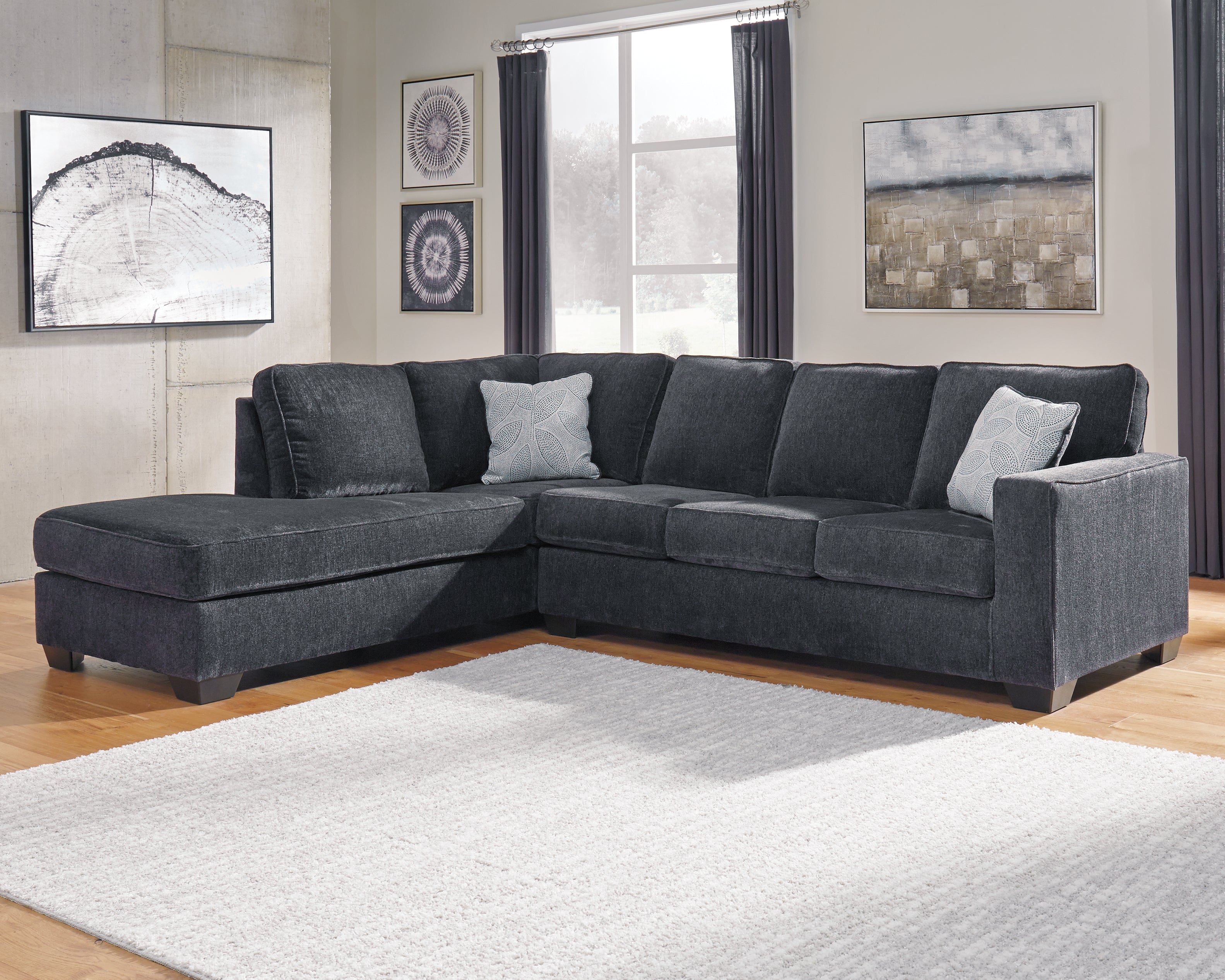 Floridian Furniture - Ashley Furniture - Altari Sectional - LAF 2-Piece Sectional with Chaise / Slate - 87213S2