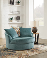 Floridian Furniture - Ashley Furniture - Laylabrook Living Room - Oversized Swivel Accent Chair / Teal - 9220621