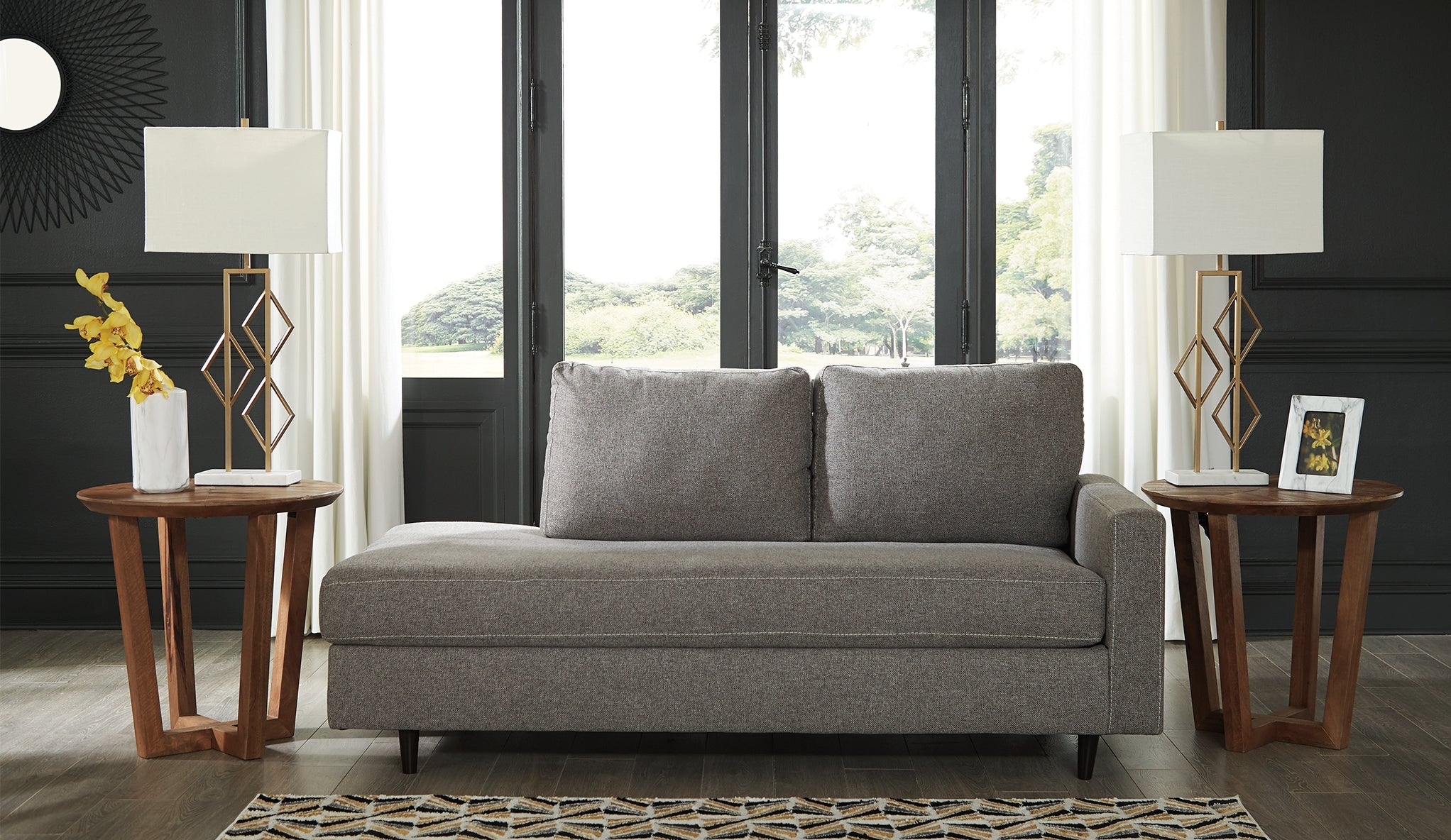 Floridian Furniture - Ashley Furniture - Lyman Living Room - RAF Corner Chaise / Graphite - 9330317