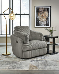 Floridian Furniture - Ashley Furniture - Tie-Breaker Living Room - Swivel Glider Recliner / Fog - 9490361