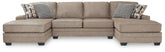 Floridian Furniture - Ashley Furniture - Cannonbrook Sectional - RAF 3-Piece Sectional with Chaise / Nutmeg - 98201S3