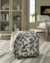 Floridian Furniture - Ashley Furniture - Albermarle Pouf - Pouf / Gray/Brown - A1000983