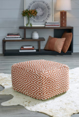 Floridian Furniture - Ashley Furniture - Brynnsen Pouf - Pouf / Teal/Ivory - A1001055