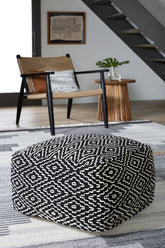 Floridian Furniture - Ashley Furniture - Jasett Pouf - Pouf / Black/Ivory - A1001058