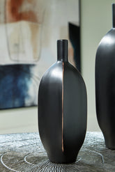 Floridian Furniture - Ashley Furniture - Rhaveney Vase - Vase (3/CS) / Black - A2000550