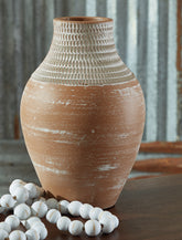 Floridian Furniture - Ashley Furniture - Reclove Vase - Vase / Distressed White - A2000642