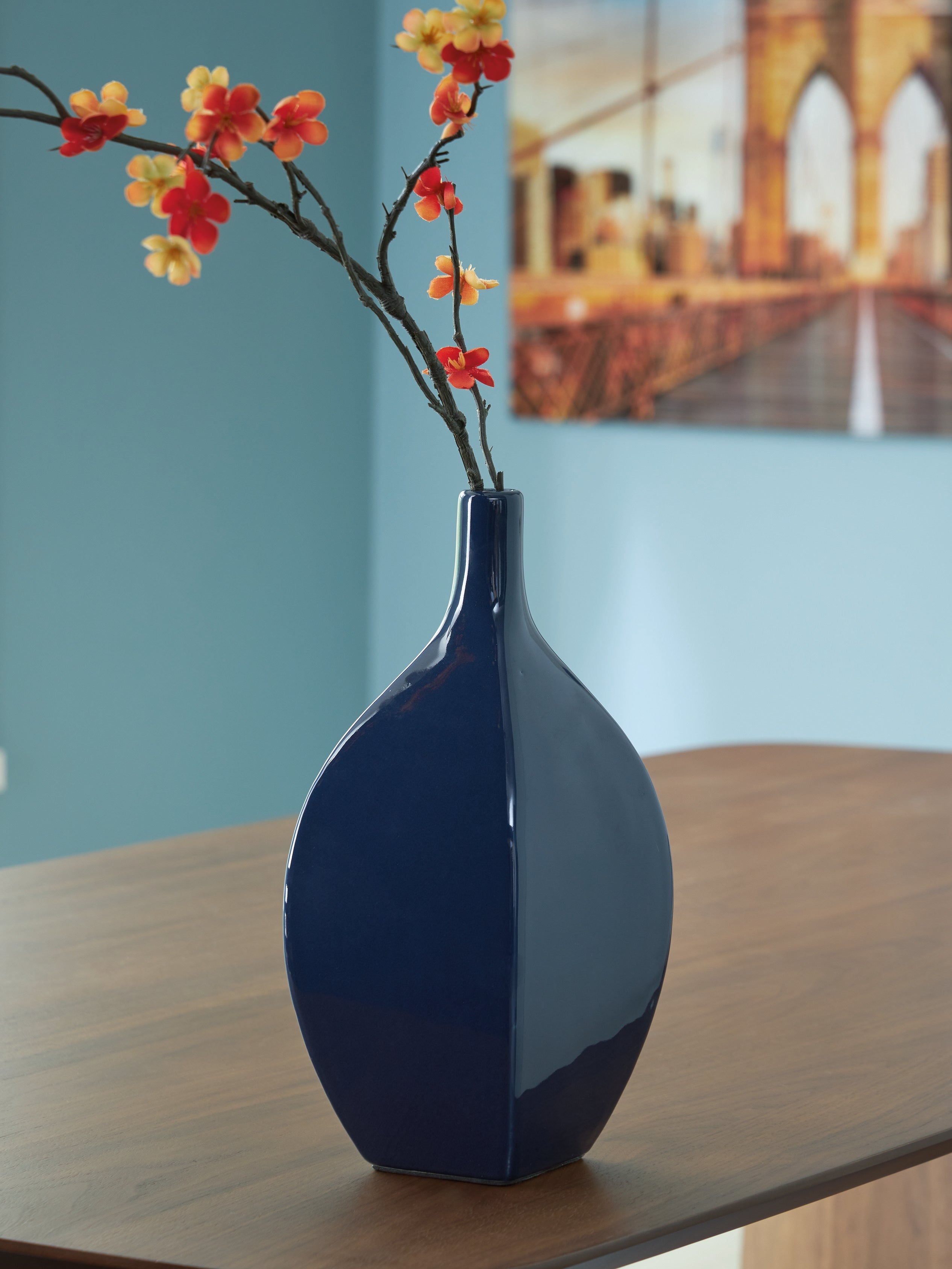Floridian Furniture - Ashley Furniture - Abtinson Vase - Vase / Navy - A2900032