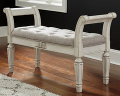 Floridian Furniture - Ashley Furniture - Realyn Accent Bench - Accent Bench / Antique White / 46"W x 16"D x 26"H - A3000157
