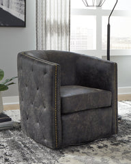 Floridian Furniture - Ashley Furniture - Brentlow Swivel Accent Chair - Swivel Accent Chair / Granite - A3000741