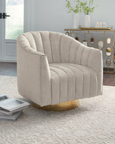 Floridian Furniture - Ashley Furniture - Penzlin Accent Chair - Swivel Accent Chair / Pearl - A3000241