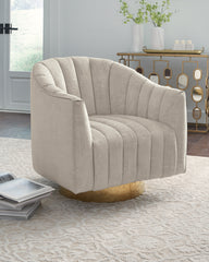 Floridian Furniture - Ashley Furniture - Penzlin Accent Chair - Swivel Accent Chair / Pearl - A3000241
