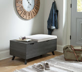 Floridian Furniture - Ashley Furniture - Yarlow Storage Bench - Storage Bench / Linen/Gray / 39"W x 19"D x 17"H - A3000321
