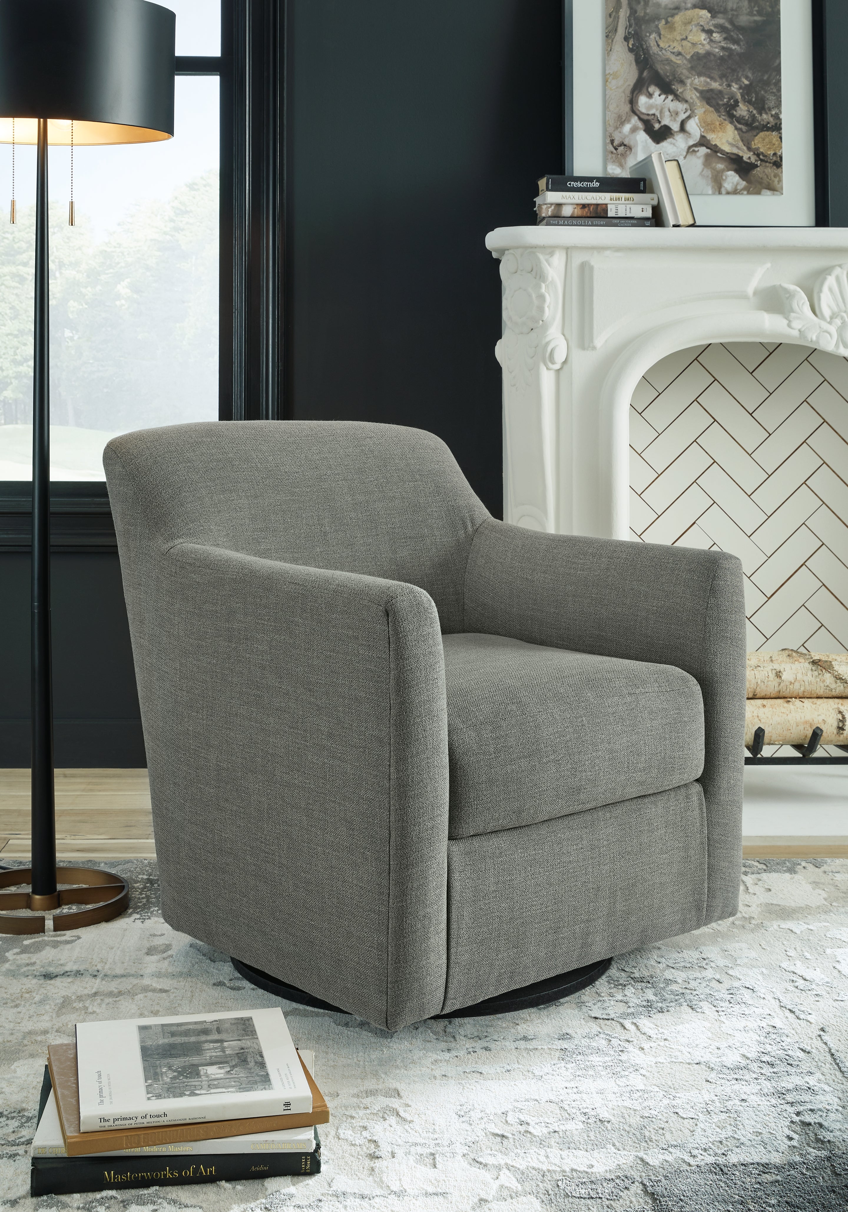 Floridian Furniture - Ashley Furniture - Bradney Swivel Accent Chair - Swivel Accent Chair / Fossil - A3000324