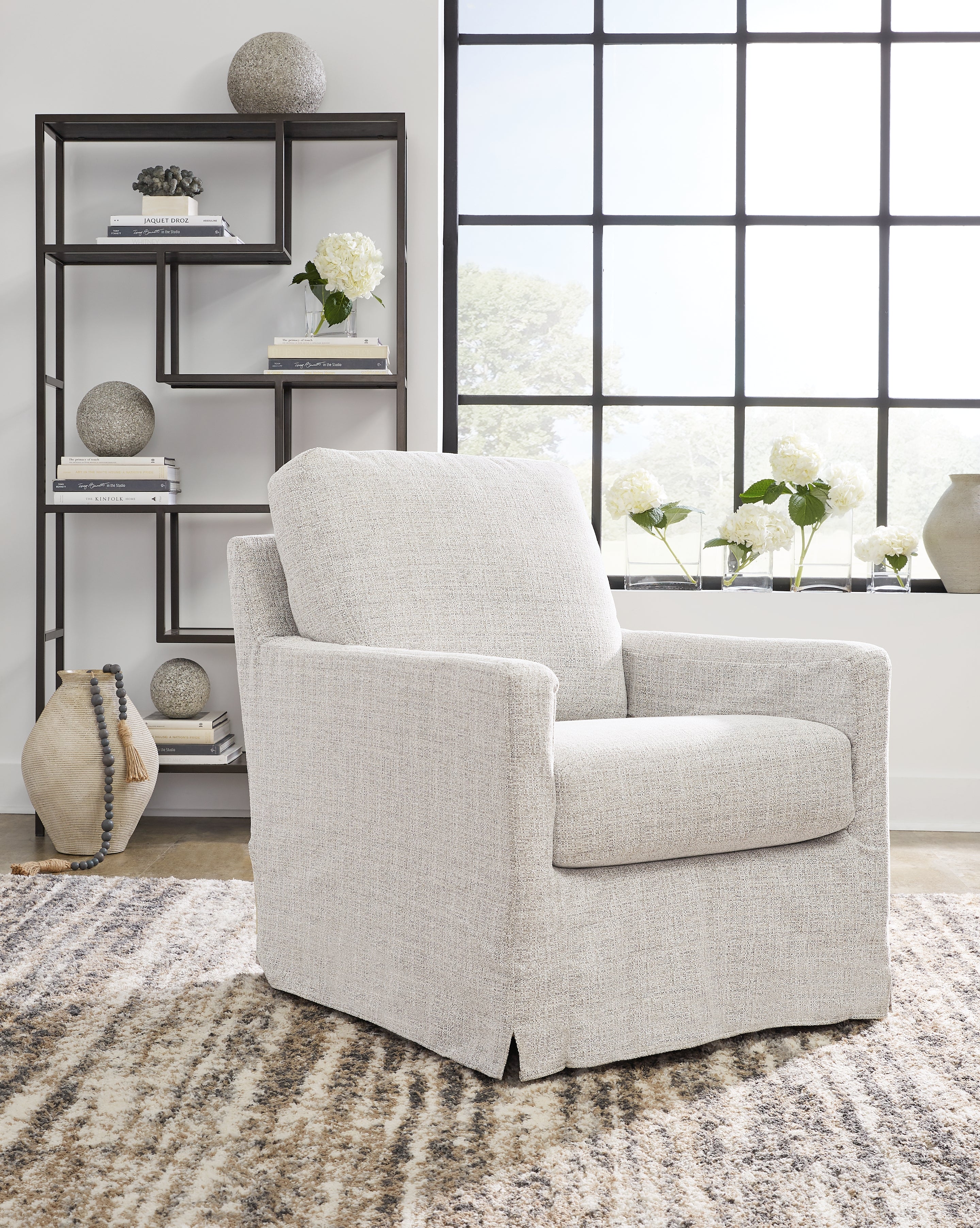 Floridian Furniture - Ashley Furniture - Nenana Next-Gen Nuvella Swivel Glider Accent Chair - Swivel Glider Accent Chair / Stone - A3000644